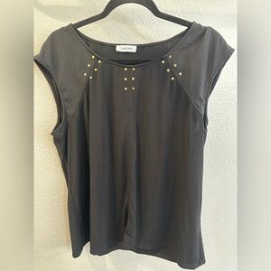3 for $10. Calvin Klein Black Blouse with Gold Studs